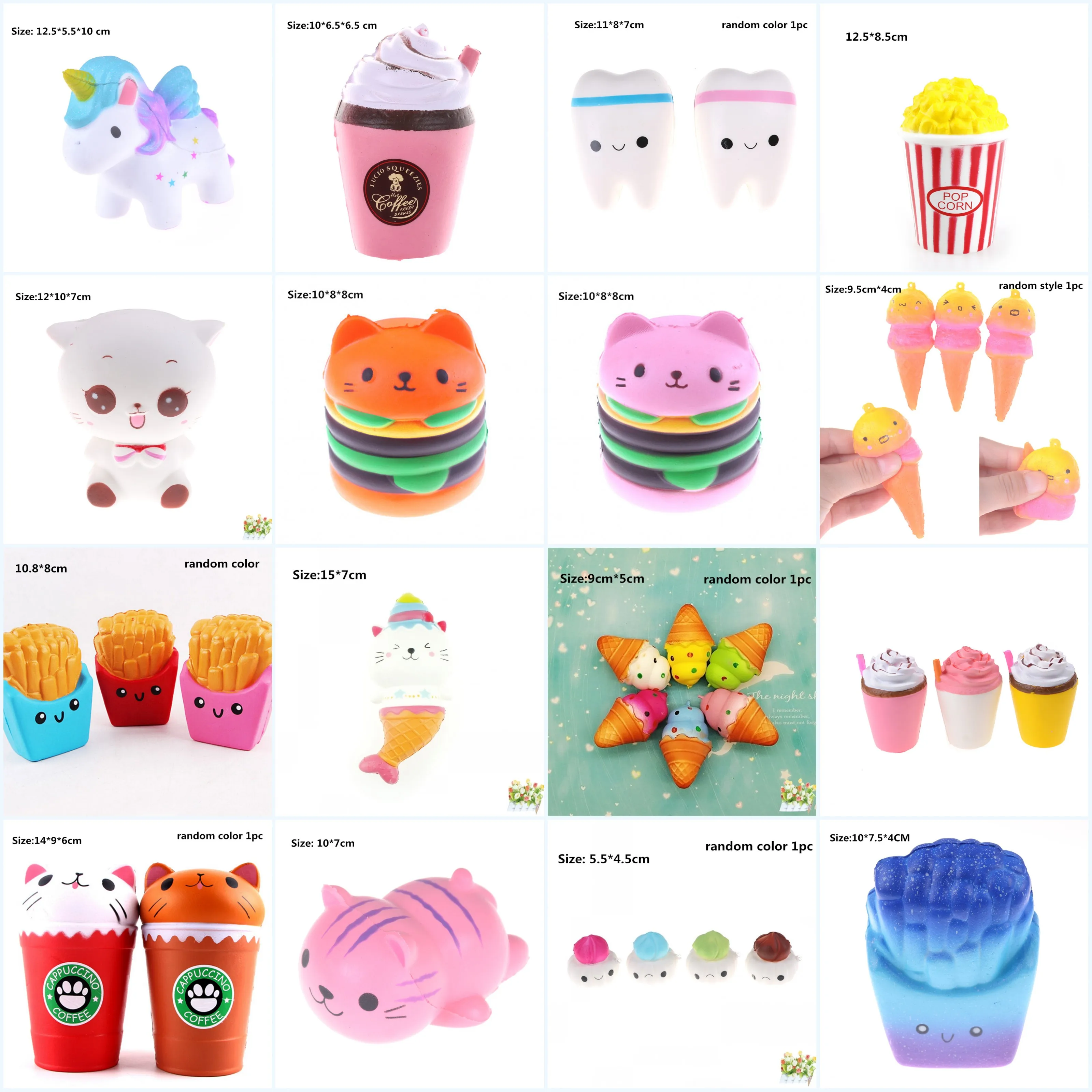 

Cute Kawaii Soft Squishy Jumbo Cartoon Cat Hamburger Scented Slow Rising Exquisite Kid Soft Decompression Fun Toys Relax