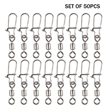 50 шт. 2#/4#/6#/8# рыболовный Rolling поворотный разъем с защелкой рыболовный крючок Приманка Разъем Терминал снасти