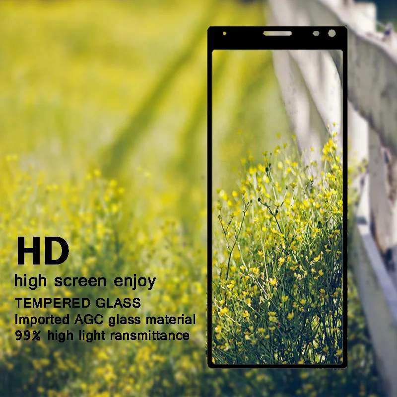 Nicotd On For Sony Xperia 10 Tempered Glass Full Coverd Film For Sony Xperia 10 Plus X10+ Protector Screen 2.5D Protective Glass (2)
