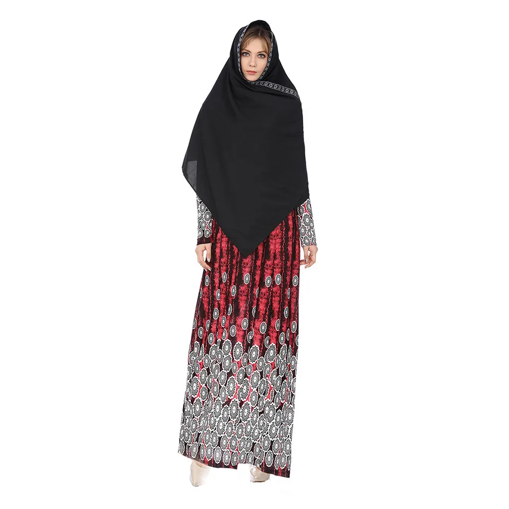 Длинное платье abaya повседневное мусульманское для женщин женское весеннее Новое