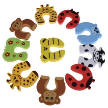10pcs/lot Baby Safety Door Stopper Baby Kids Finger Protecting Guard Children Safe Door Stop Holder Kid Animal Cartoon Door Card