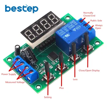 

Voltage Detection Switch DC Undervoltage and Overvoltage Protection MCU Control Voltage Comparison Relay Module with Housing