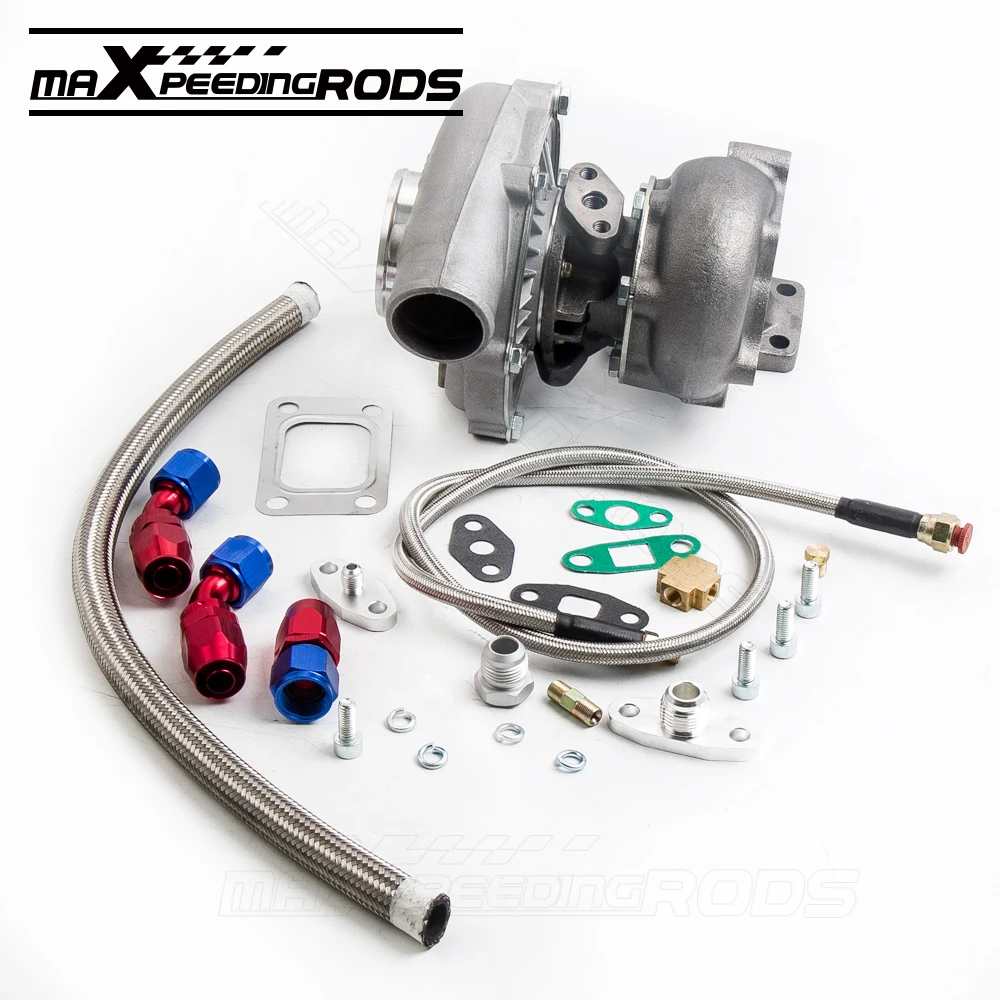 T3 T4 Turbo Charger T04E T3/T4 0.63 0.5 A/R +oil inlet outlet lines