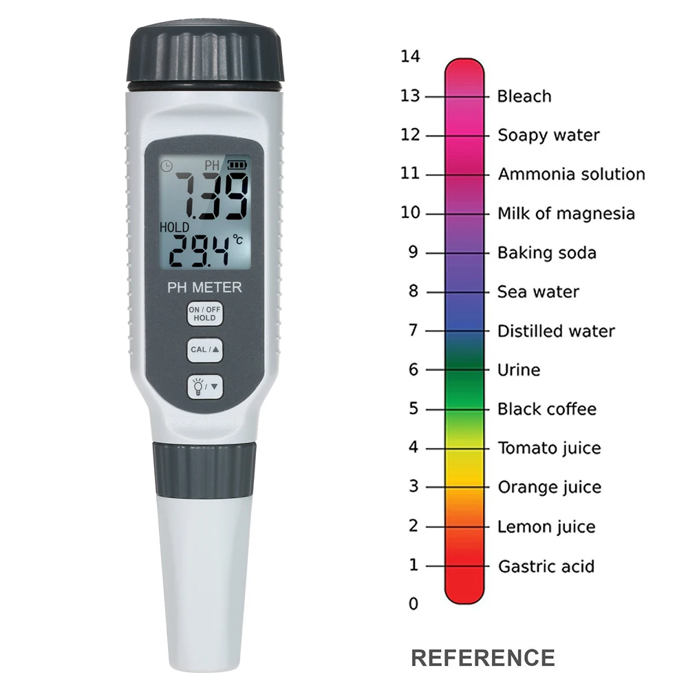XUXUWA PH Meter Tester,Professional Portable Waterproof Quality Pen Water Tester Detector for Acidimeter Aquarium Water Acidity Meter 