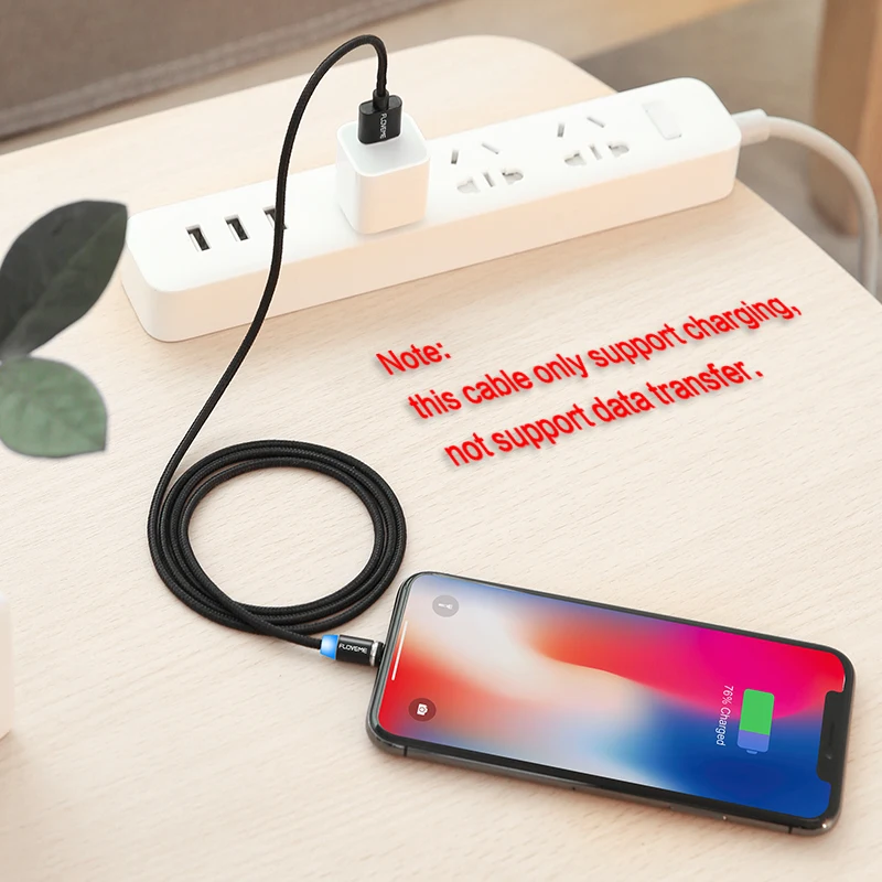 Магнитный кабель 3 в 1 FLOVEME 360 градусов для iPhone X 8 Lighting Micro USB Type C светодиодный