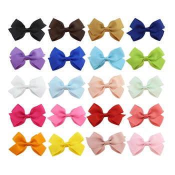 

Girls' Headwear Solid Grosgrain Ribbon Hairbow with Clips Barrettes HairpinHandmade Glitter Edge Hair Bow Kids' Head Accessories