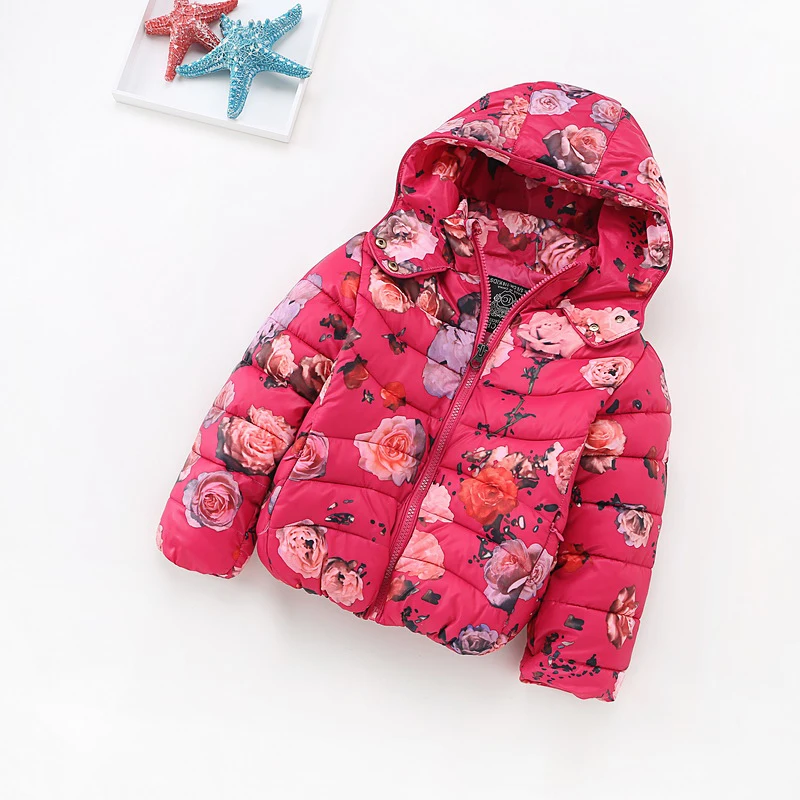 Autumn Kids girl printed patterned warm padding Jackets Clothes ...