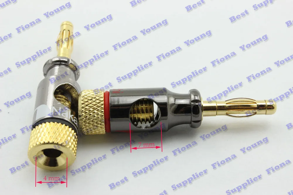 4 pcslot New Brass Nakamichi Speaker Cable Banana Plug