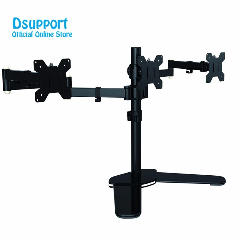

Fully Adjustable Triple Arm LCD LED Monitor Stand Desk Mount Bracket for 13"-27" Screens 180 Pull Out Swivel Arm ML6463