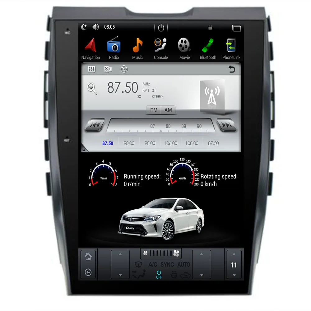 Автомобильный мультимедийный плеер Tesla с вертикальным экраном Android 9 0 без DVD