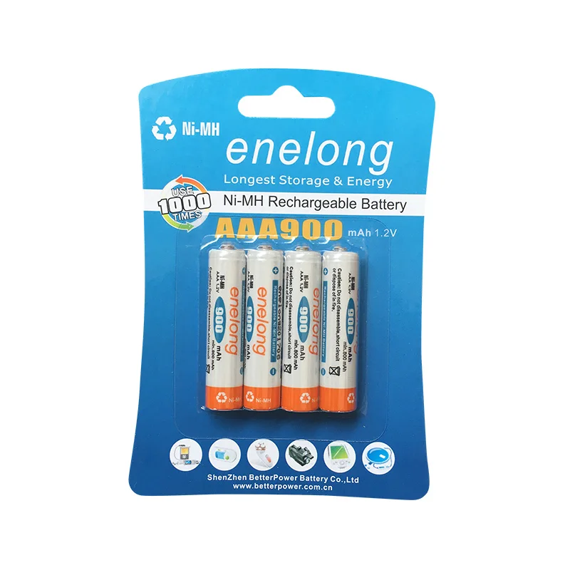 

4Pcs enelong 1card 900mAh AAA Batteries NI-MH AAA Rechargeable Battery