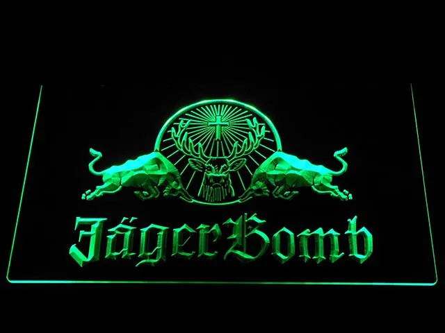 Светодиодный неоновый светильник a233 Jagermeister Jager Bomb Bull Wine|sign|sign ledsign neon |