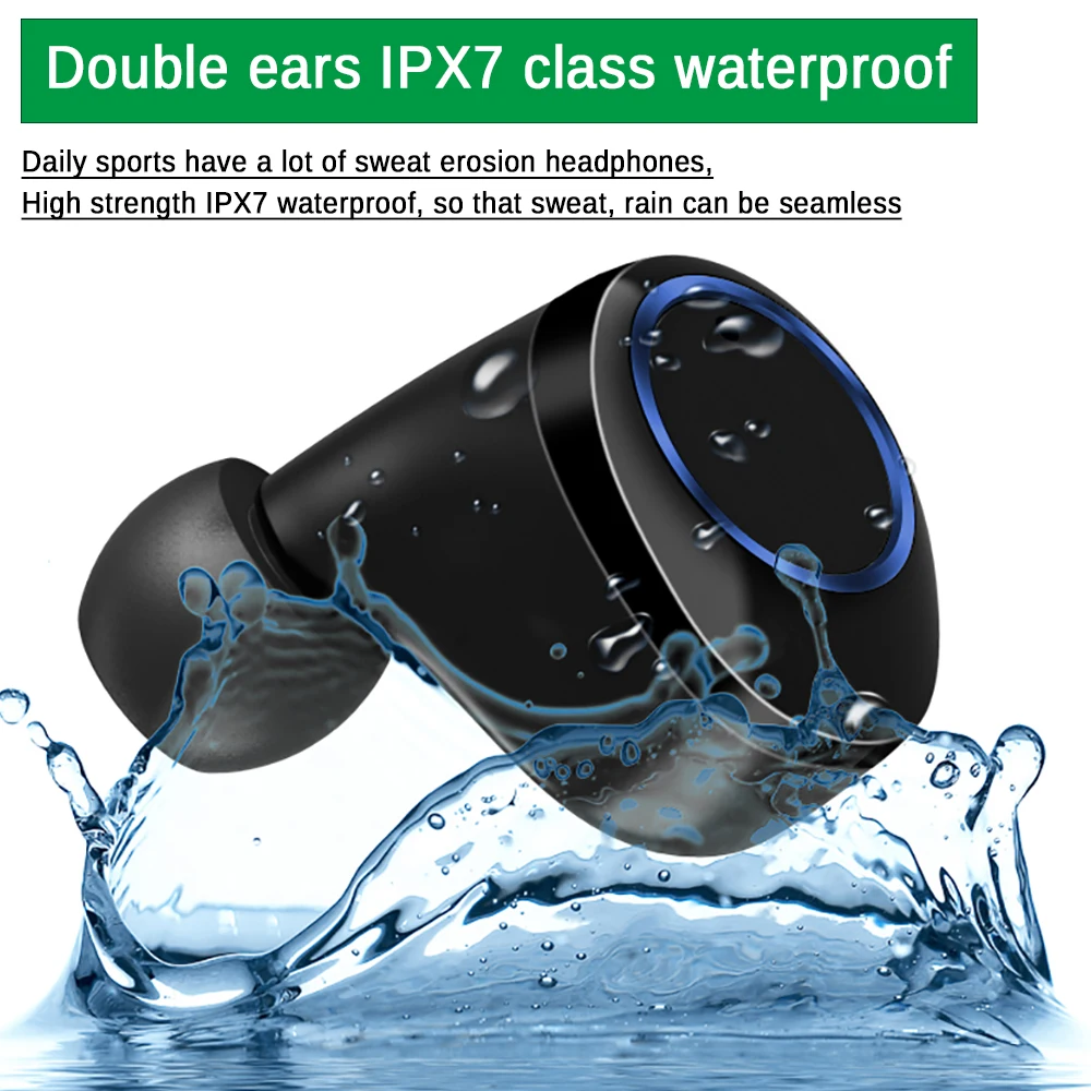 X11 TWS Bluetooth наушники IPX7 водонепроницаемый Bluetooth 5,0 с 2600 мАч чехол для зарядки Беспроводная bluetooth-гарнитура