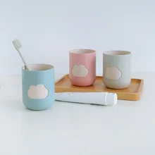 Однослойная парная чашка для зубных щеток креативная симпатичная пластиковая чашка для мытья пшеничного стебля зеленая чашка