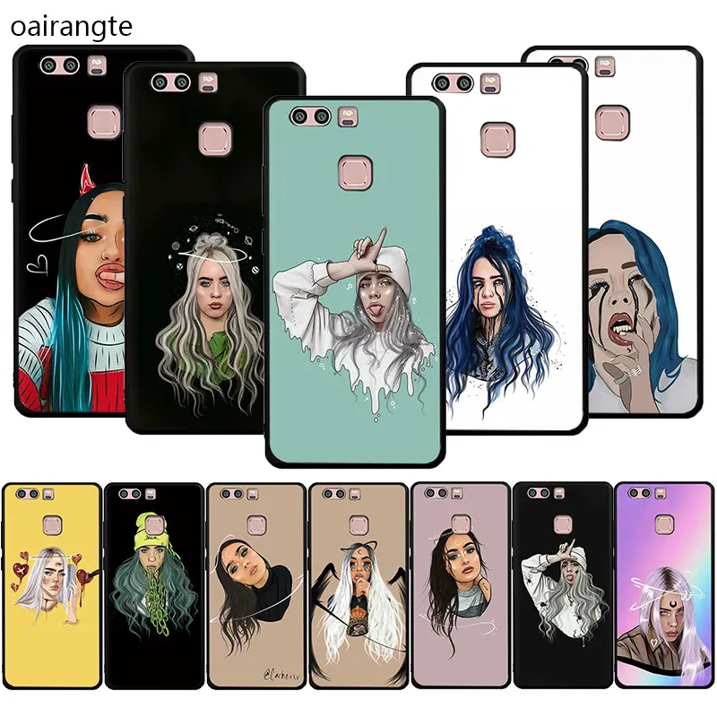 

Billie Eilish Soft Phone Cover Case For Huawei P8 9 Lite 2017 P10 P20 30 Lite Pro P smart 2019