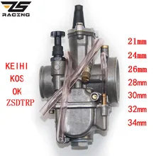 ZS Racing 2T 4T Универсальный Keihin Koso OKO мотоциклетный карбюратор Carburador 21 24 26 28 30 32 34 мм с силовой струей для гоночных мото