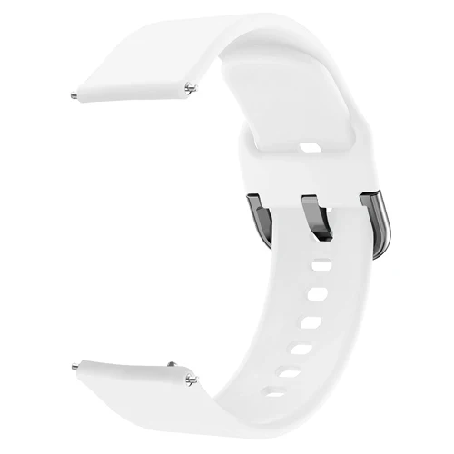 Ремешок 20 мм для samsung Galaxy Watch Active 2 40 мм 44 мм S2 classic 42 мм ремешок amazfit bip amazfit gts huawei watch 2 браслет - Цвет ремешка: white silver buckle