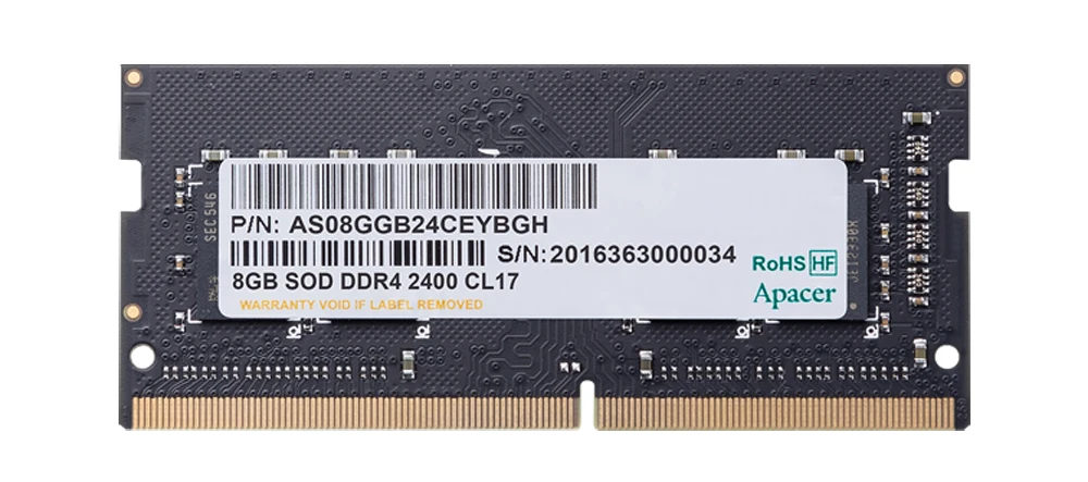 Apacer DDR4 2400 ОЗУ 8 ГБ 4 ГБ 2400 МГц ноутбук игровая Память DIMM ноутбук Поддержка памяти материнская плата DDR4 260pin 1,2 в