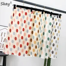 Плиссированная юбка в горошек повседневные Элегантные длинные юбки с высокой талией женская школьная юбка Boho тонкие пляжные юбки с разрезом