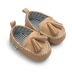 2019 модная классическая детская обувь из искусственной кожи бахрома Круглый носок осень Младенческая обувь для малышей Мокасины мягкая