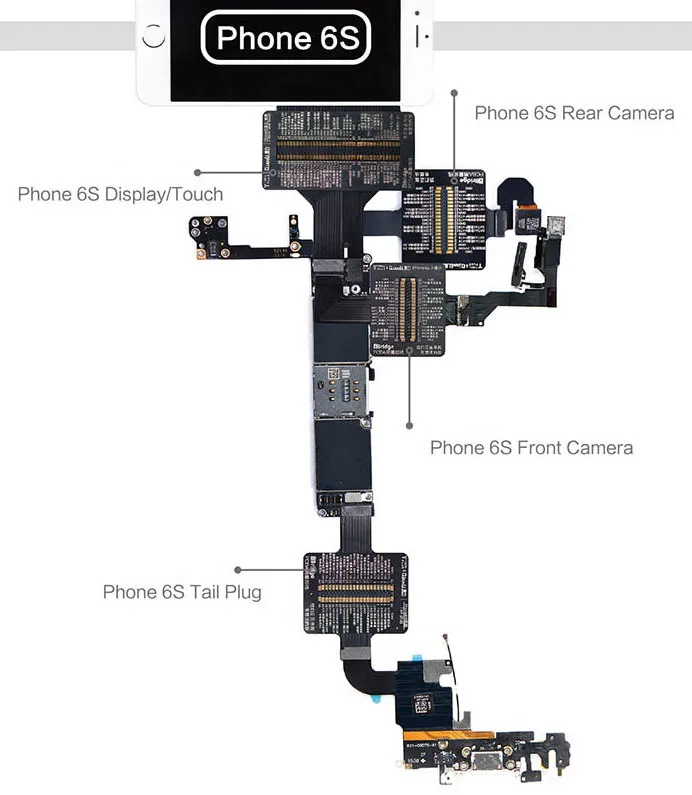 QianLi iBridge FPC Тестовый Кабель для iphone X 6 6S 7 7P 8 8p материнская плата проверка неисправностей сенсорная Передняя Задняя камера отпечаток пальца - Цвет: 6S