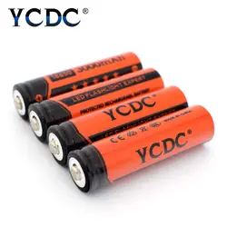 YCDC поле 4 шт. 18650 Перезаряжаемые батареи li-ion 3,7 В 3000 мАч литиевых Батарея для 3,7 В Мощность Bank фонарик Bateria + коробка случае