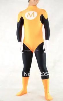 

Orange And Black Spandex Zentai Suit Hero Halloween Party Costumes-Zentai