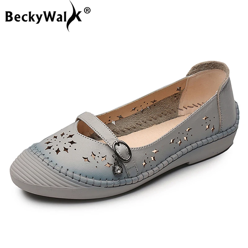 Женские босоножки с вырезами BeckyWalk черные повседневные из натуральной кожи на