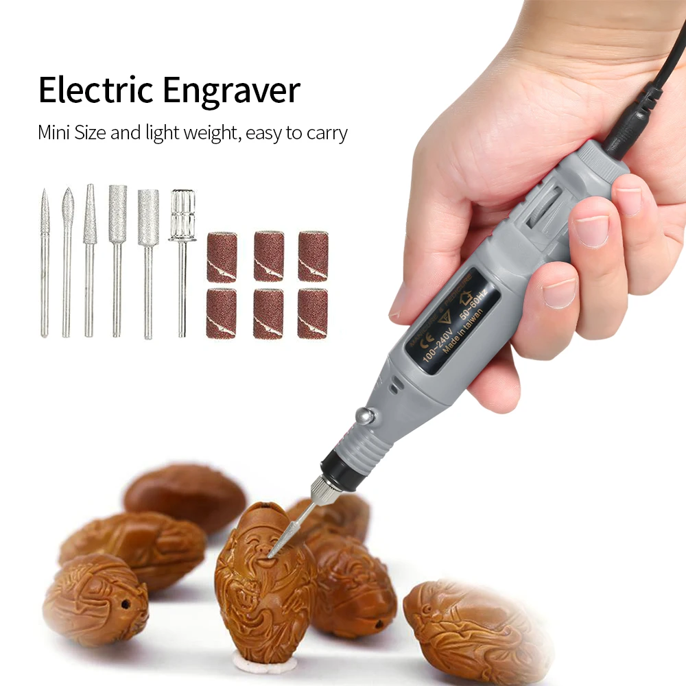 

US Plug Mini Electric Grinder Drill Tool Variable Speed Rotary Engraving Pen Milling Polishing Carve Tool Set