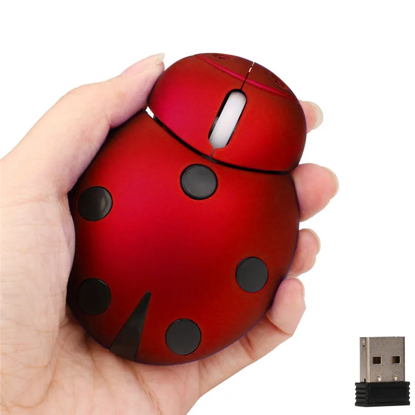

ZGPAX 2.4Ghz Beetle USB Wireless Mouse LED Optional Mouse Mice For Laptop/Desktop/PC Cute Mouse For Girls Students Children A30