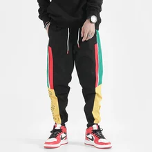 Новые модные уличные джоггеры, брюки для мужчин, свободный крой, Сращенные дизайнерские шаровары, брюки-карго, большие размеры, брюки в стиле хип-хоп