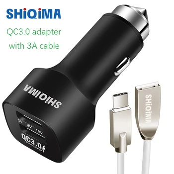 

Dual Car Fast Charger Quick Charge 3.0 QC3.0 Car-Charger Adapter Micro USB&Type-C Type C Cable for aukey Huawei P9 honor 8 9 V8