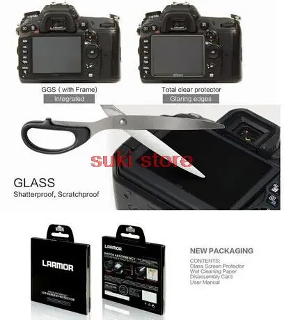 GGs Vidrio Óptico Protector De Pantalla Lcd Para Nikon D7000