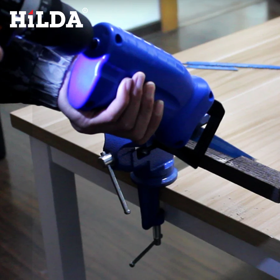 

Hilda Reciprocating Saw Power Tool Reciprocating Saw Metal Cutting Wood Cutting Tool Electric Drill Attachment With 3 Blades