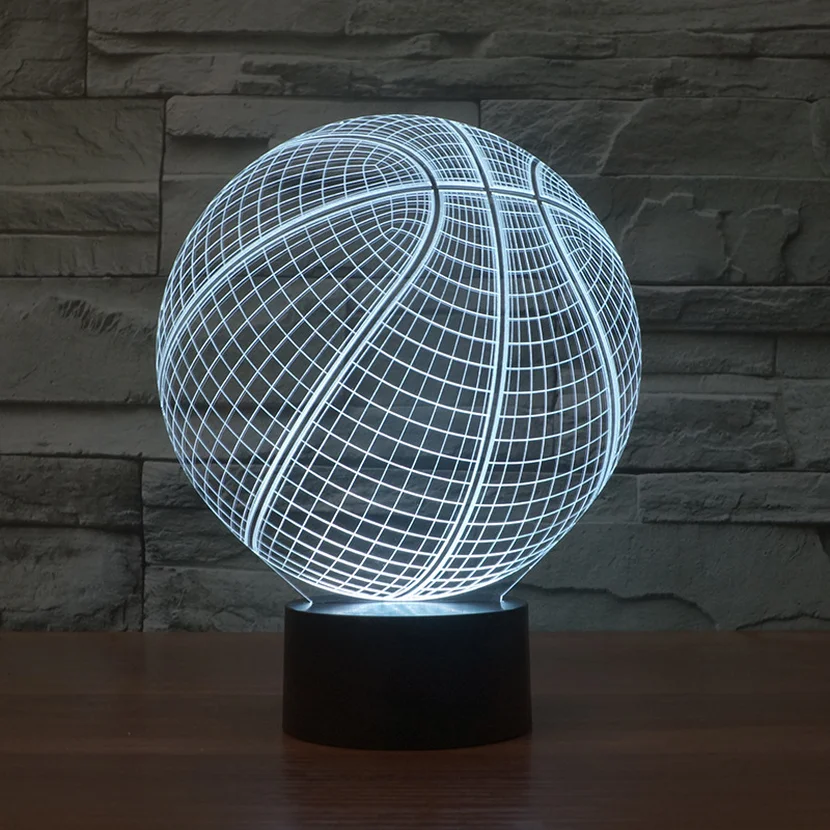 

Cool 3D Basketball Sport Home Decoration LED illusion Touch Usb 7 Color Change Lamp Bedroom Night Light Best Child Boys Man Gift