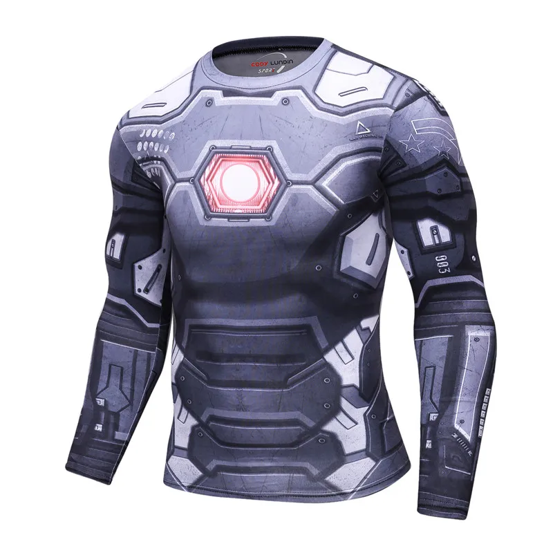 

2018 Long Sleeve Rash Guard Complete Graphic Compression Multi-use Fitness Tops Shirts Cosplay Costume Slim Fit Fitness Creative