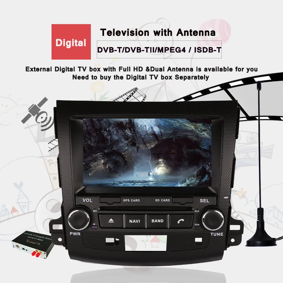 Автомобильный DVD плеер Mitsubishi Outlander 05 06 2007 2012 2013 4 Гб ОЗУ 64 ГБ android 10 0 восемь ядер