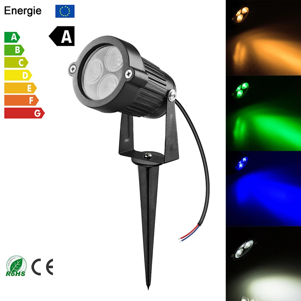 Садовый свет открытый светодиодный садовый газон свет 3*3 Вт Tuinverlichting Газон Свет двора патио светильник для дорожки лампа водонепроницаемый DC 12 V