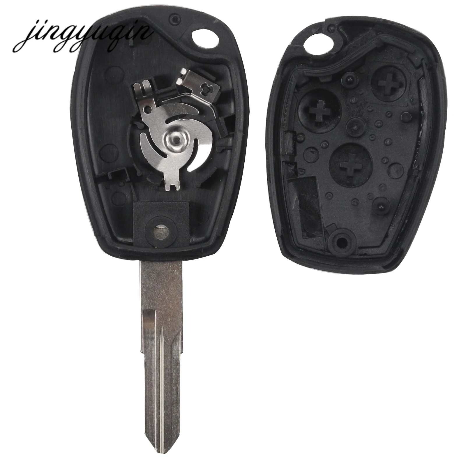 Jingyuqin 10 шт. 3 кнопки дистанционного ключа VAC102 оболочка для Renault Duster Logan Fluence Clio Sandeo