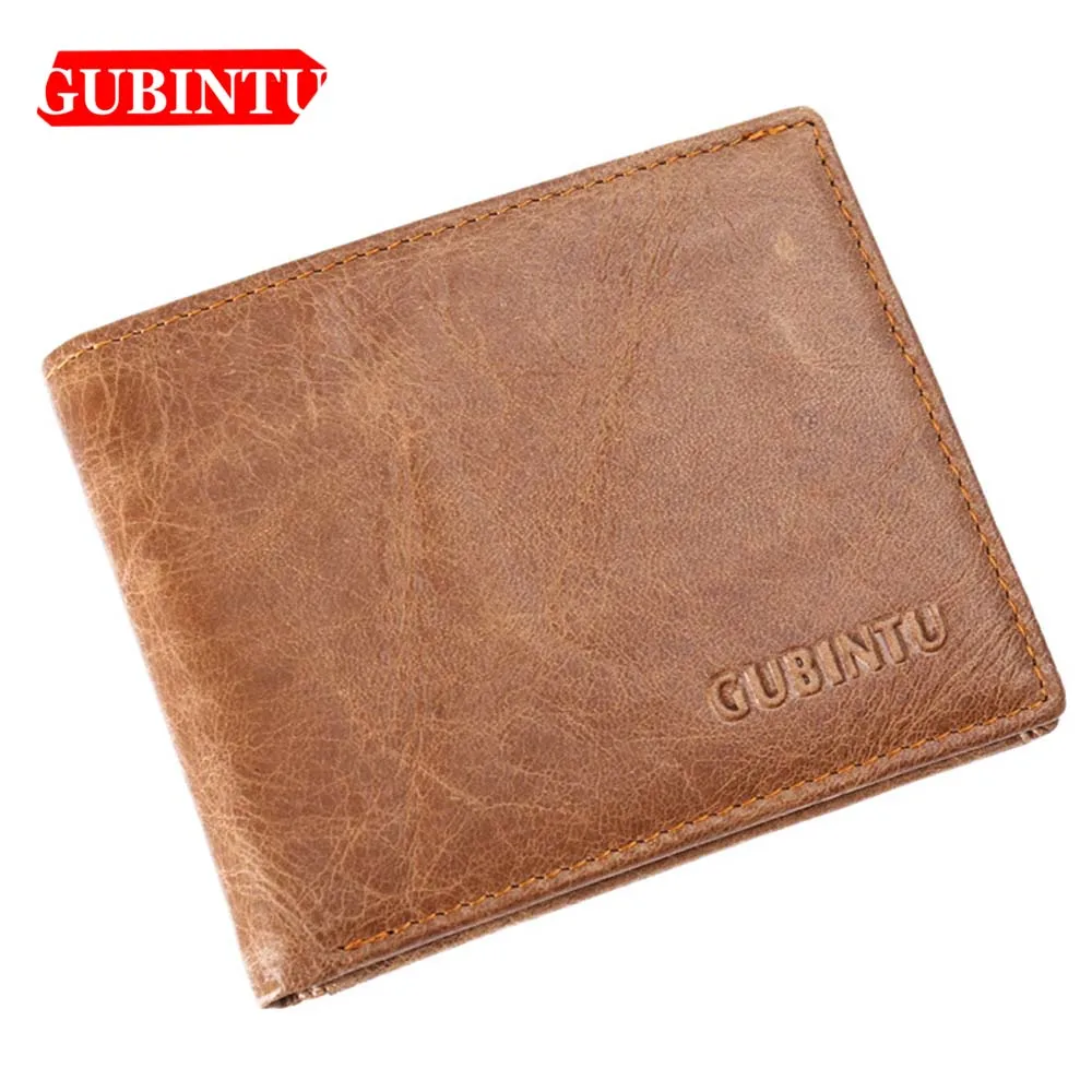 GUBINTU Rfid мужские кошельки из натуральной кожи короткий дизайн Высокое качество