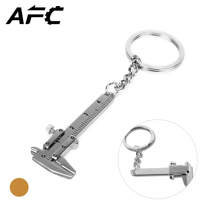 

Car Key Chain Mini Vernier Caliper Silver Key Ring Car Styling Accessories Keychain Auto Turbo Key Chains