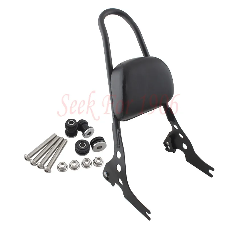 Black Detachable Sissy Bar Passenger Backrest For Harley Davidson