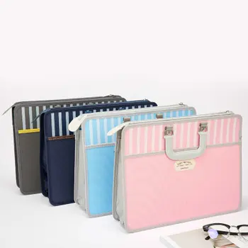 

Fashion Portable Folder Briefcase Student File Folder A4 Paper Document Bag Book Documents File Organizer Bag