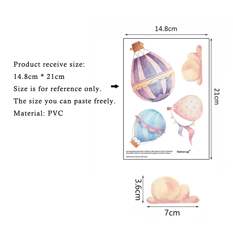 Креативные красочные наклейки на стену с воздушным шаром для детей, украшения для детских комнат, ПВХ наклейки для детской комнаты, домашние обои