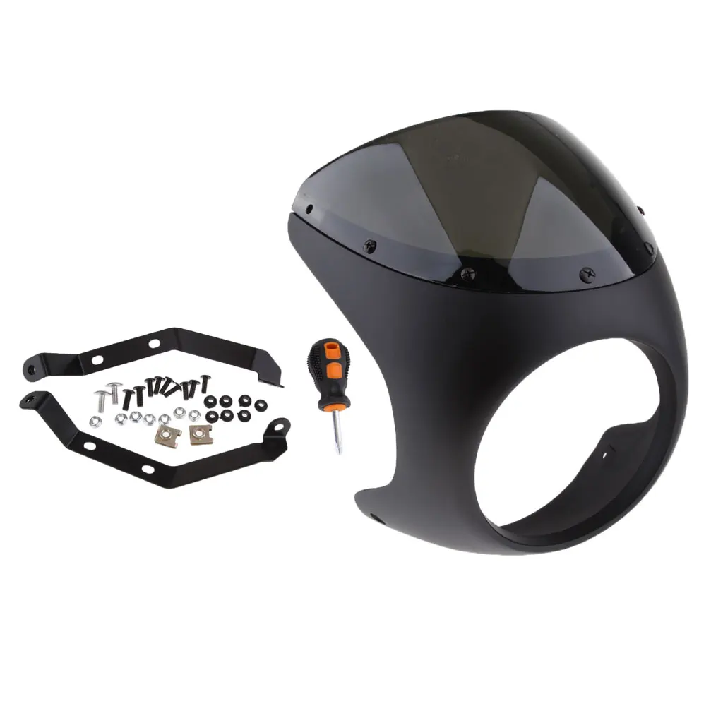 7'' Motorcycle Headlight Fairing Screen Cover Universal for Cafe Racer Stylish Design Offers Some Protection