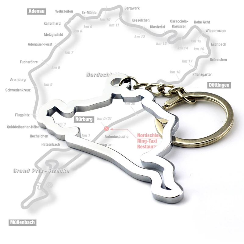 

Car Key Ring Nurburgring Raceway Green Hell Alloy Key Chain Decoration Ornament Private Custom Brelok
