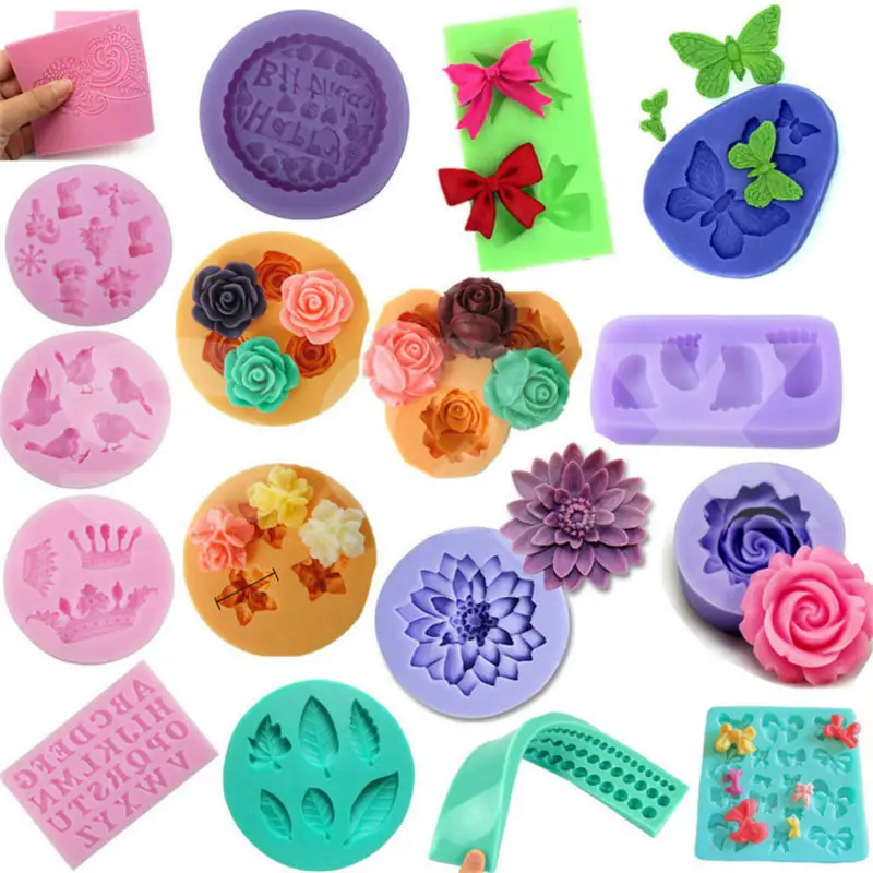 Continental relief Lace Shaped Silicone Mold Chocolate Jelly Pudding Mold Bakery Mold Cupcake SQ1582