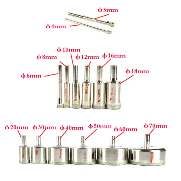 14 шт. высокое качество алмазное стекло с покрытием ядро сверло плитка мрамор керамическая отверстие пилы Набор