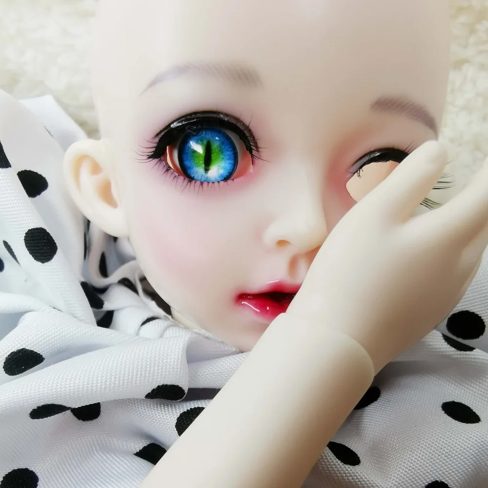 12mm Hand Made BJD Doll Eyes Pearlized Blue Acrylic Half Ball 