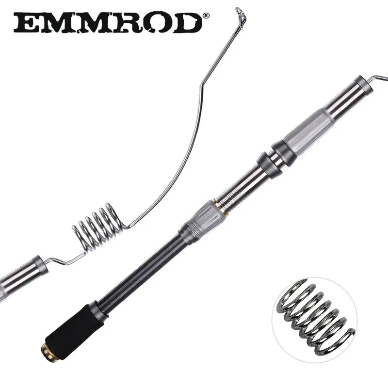Casting Rod EMMROD Stainless Steel Portable Bait Casting Fishing Rod